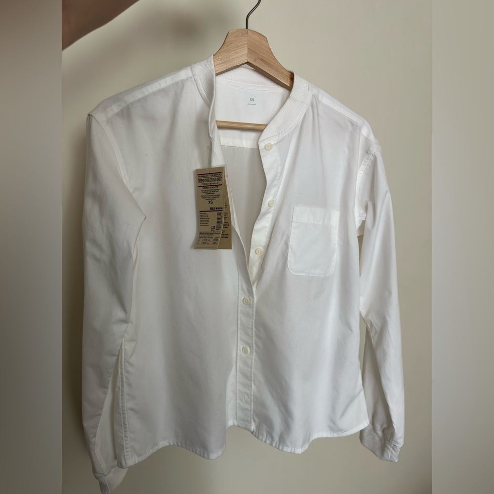 Muji White Stand Collar Shirt XS